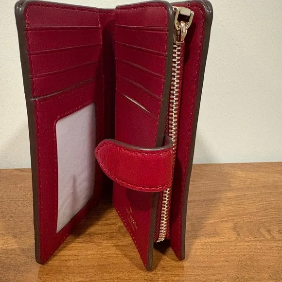 Kate Spade Medium Red Leather Bifold Wallet - Picture 3 of 6